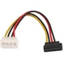 AISENS A131-0160 Cable de Alimentación Molex 4-pin Macho a SATA 15-pin Hembra Acodado 0,16 m